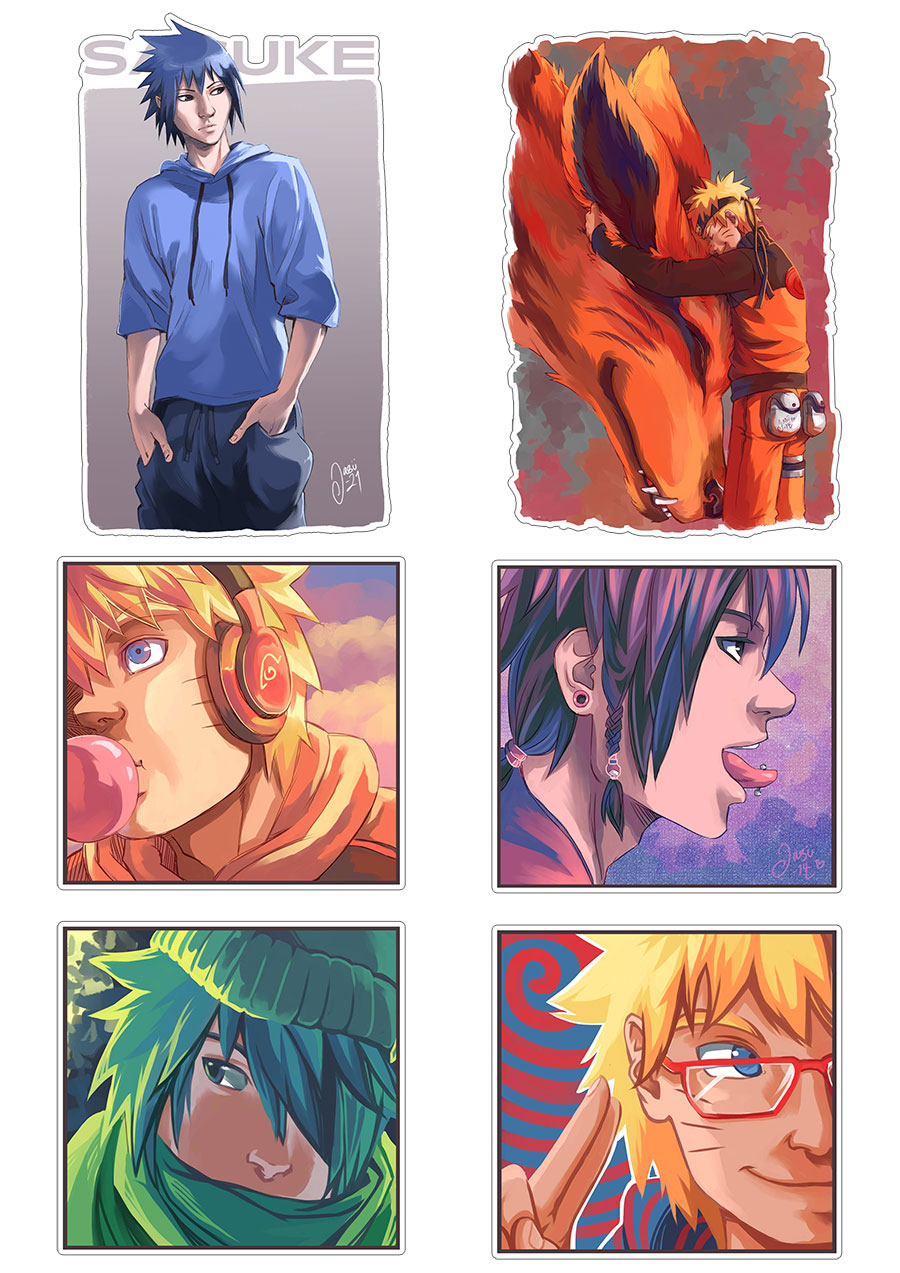 Sticker Set - Sasuke and Naruto