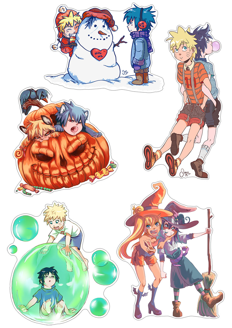 Sticker Set - SasuNaru Cuteness